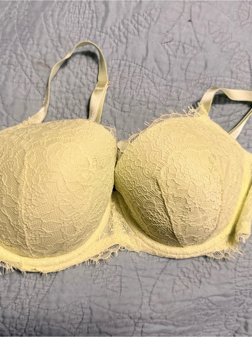 Lace T-Shirt Bra in Green- Women Intimates